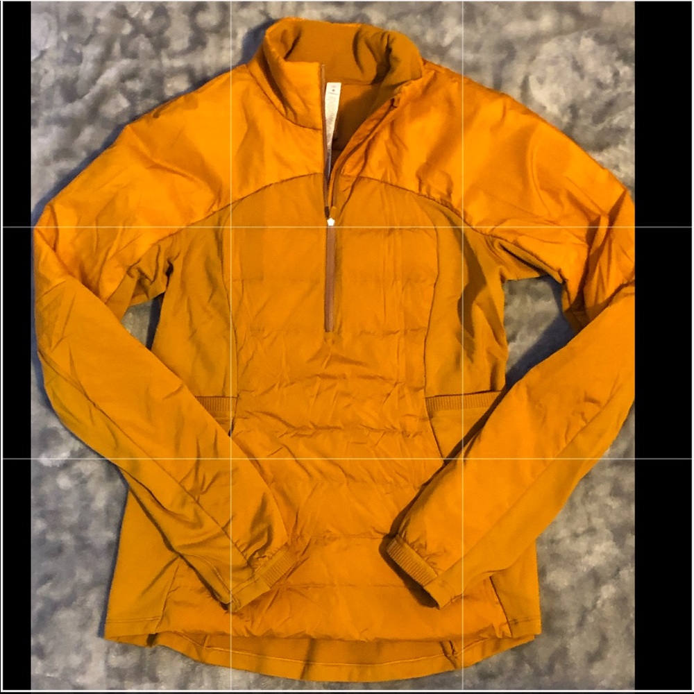 Lululemon gold Down for it All Pullover sz 10